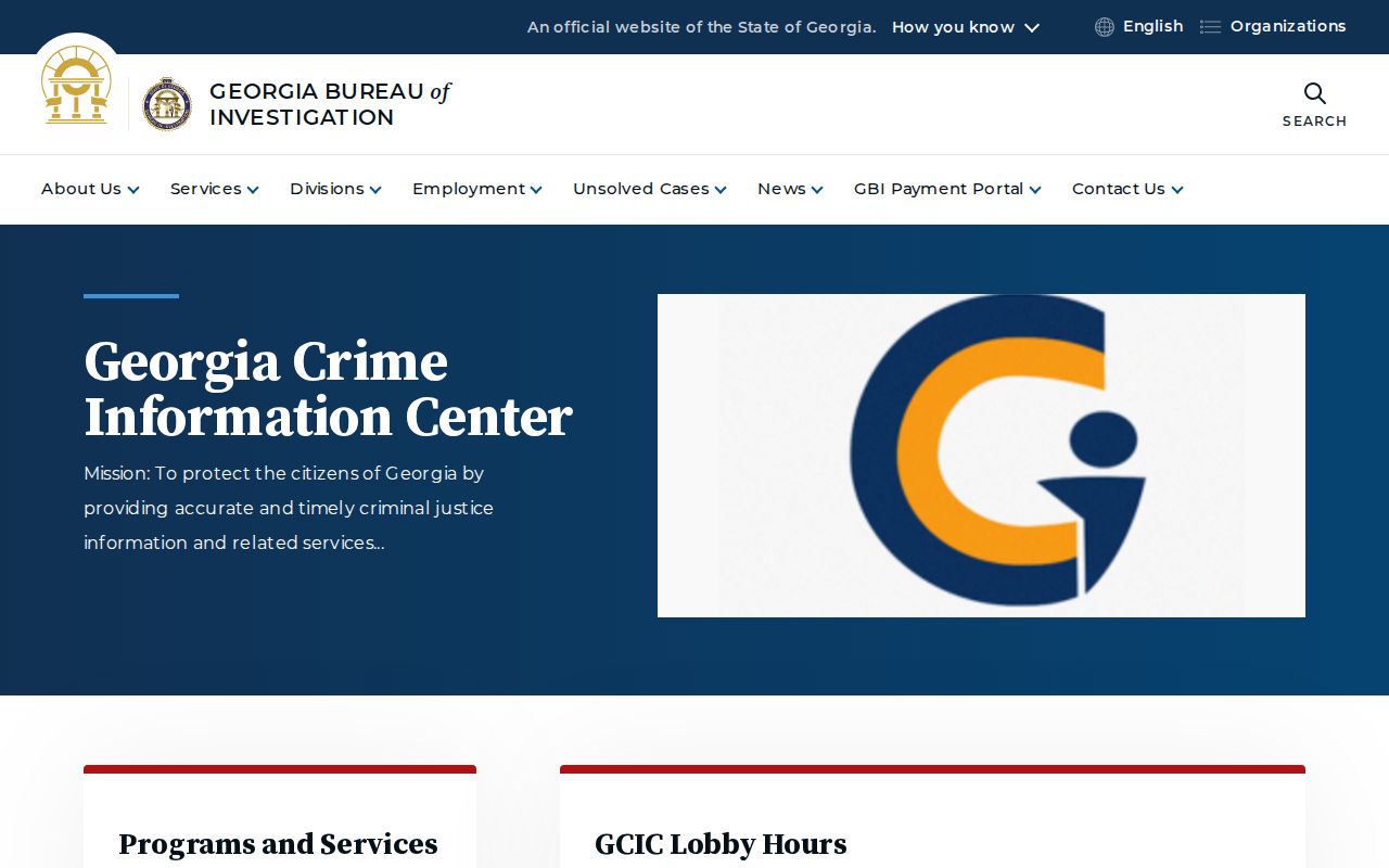 Georgia Crime Information Center services and forms