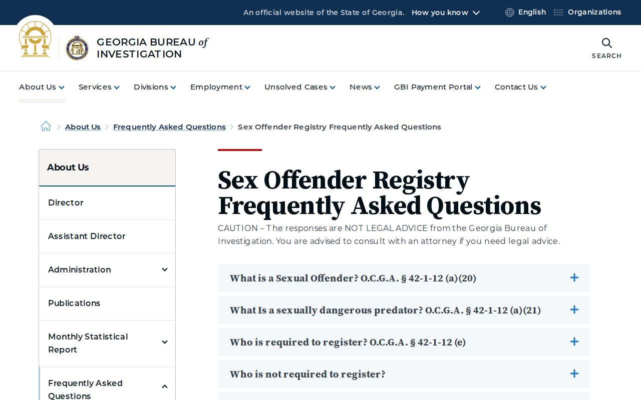 Lee County sex offender check reference for Georgia registration duties and timing