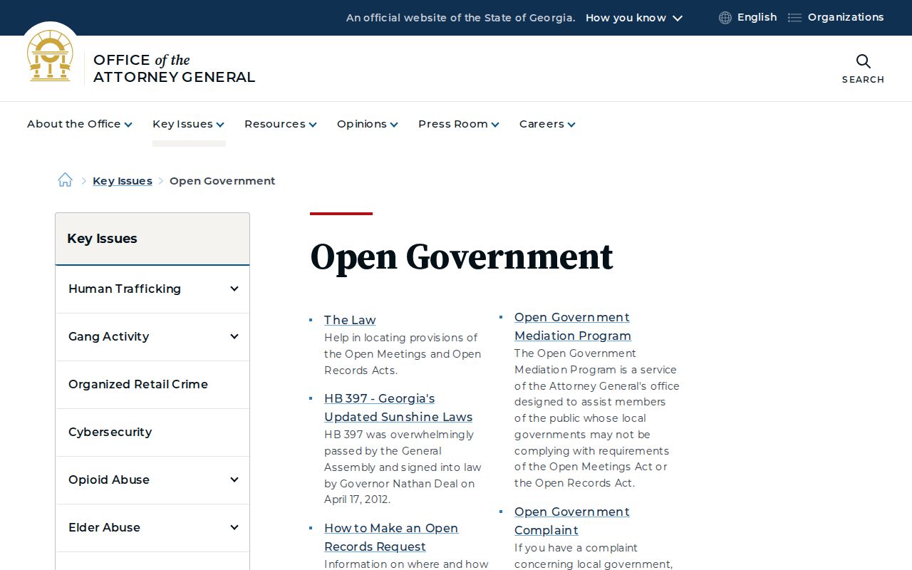 Georgia open-government guidance for Leesburg criminal history records