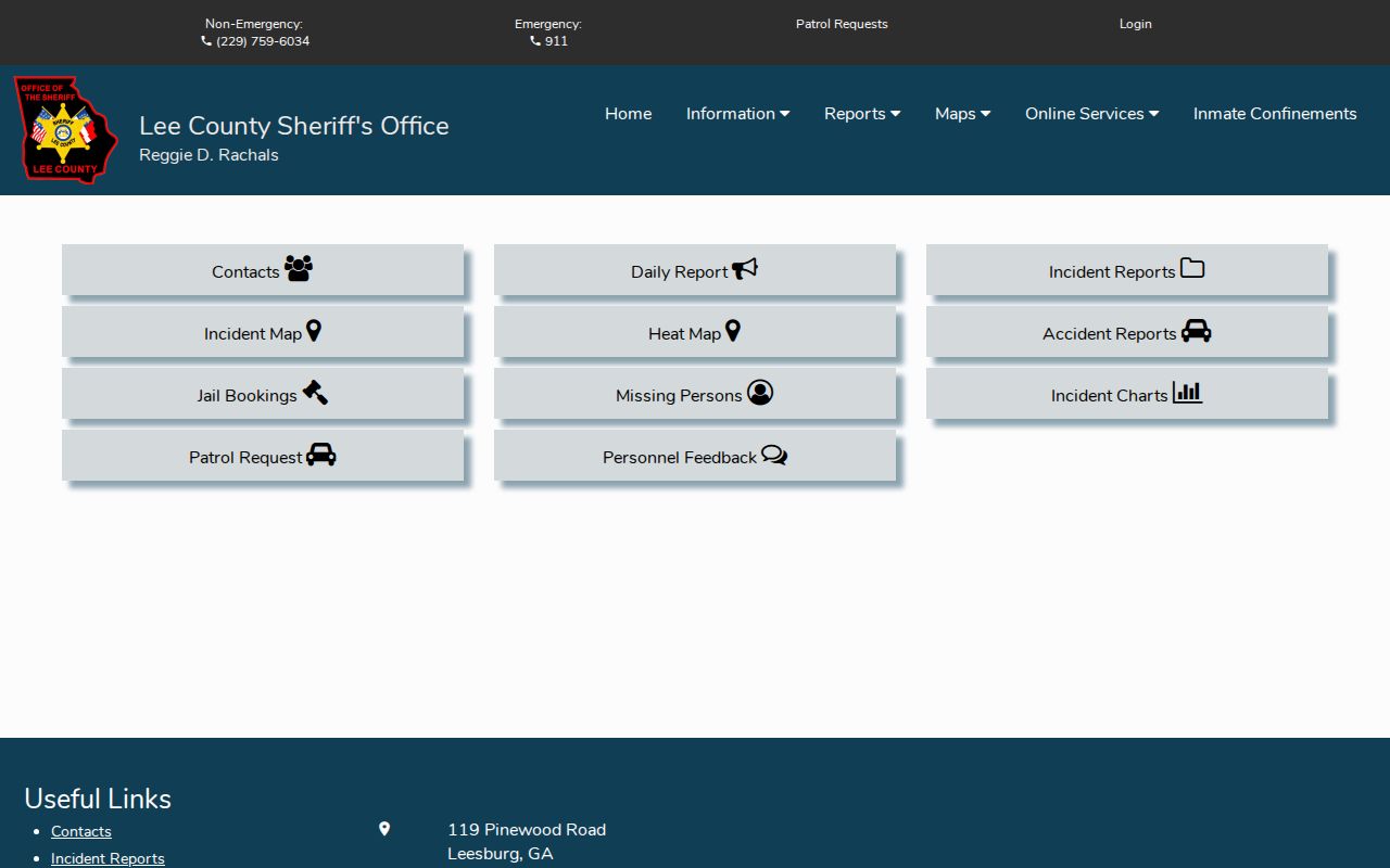 Lee County criminal history Citizen Connect search modules
