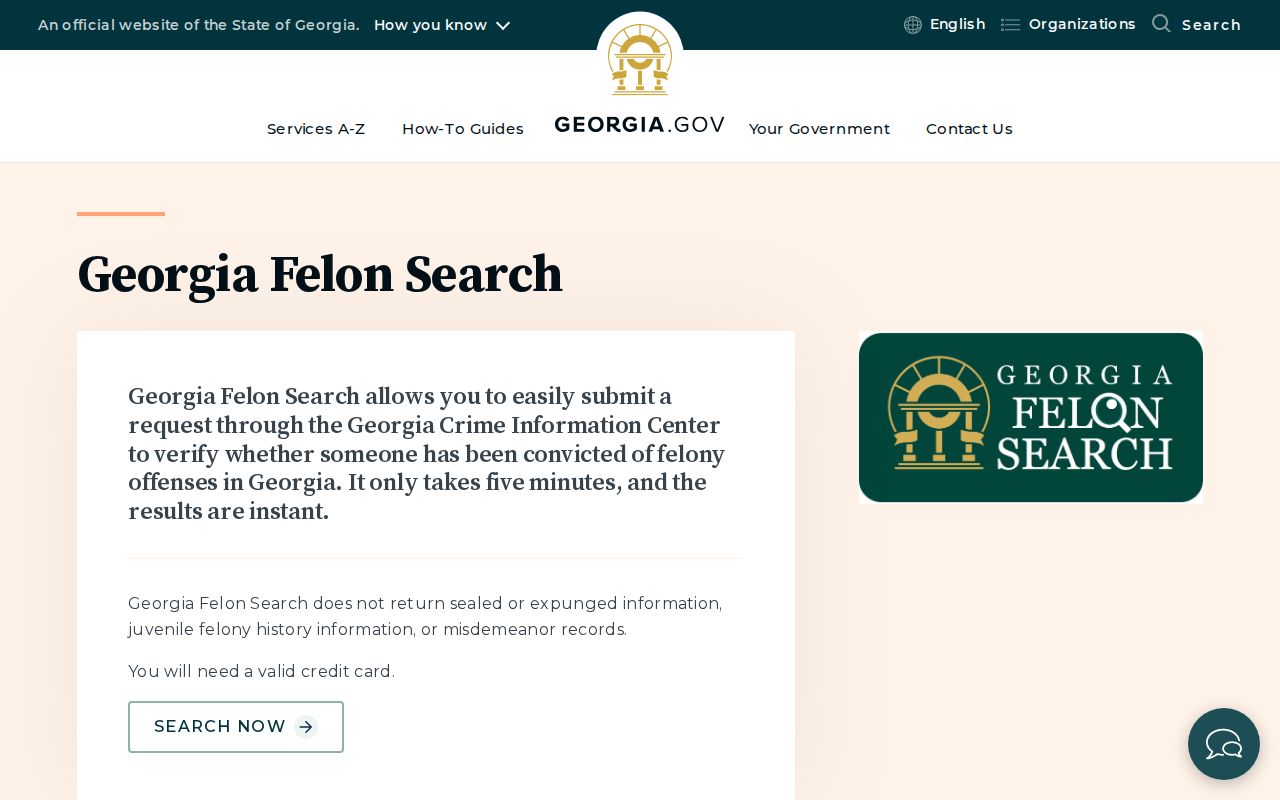 Lee County criminal history Georgia Felon Search entry